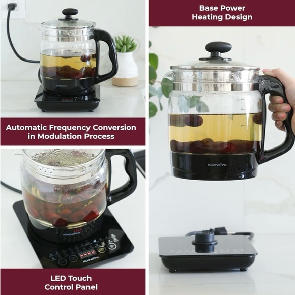 Multi-Function Kettle - Black Glass Teapot - Picture 8 of 16